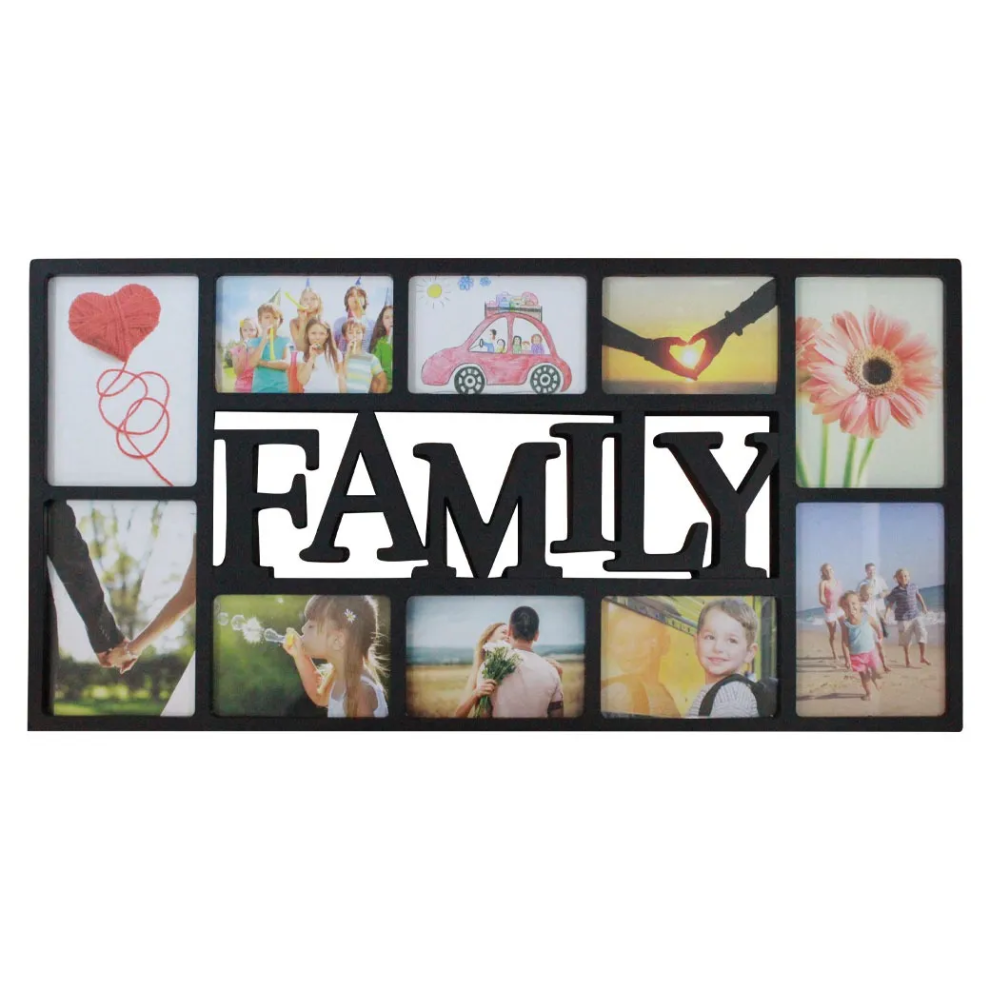 (Family Collage Photo Frame Plastic 36X73x2.51 Cm ( )) Family Collage Photo Frame Plastic 36X73x2.51 Cm Black 5060969788932