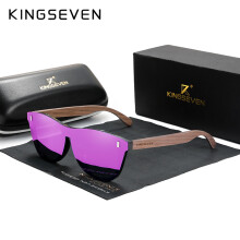 (Lila Walnussholz-Kingseven Original) Exklusive Design-Vintage-Herrenbrille aus Walnussholz