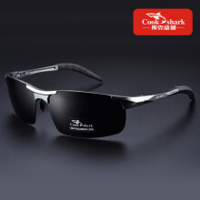 (GRAU-Schwarz) Cook Sharks neue Aluminium-Magnesium-Sonnenbrille für Herren, HD-polarisierte Fahrfahrer
