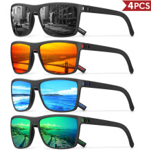 (4PCS-C16)3/4 Pack Neue Designer Box Polarisierte Bunte Sonnenbrillen für Männer und Frauen Geeignet