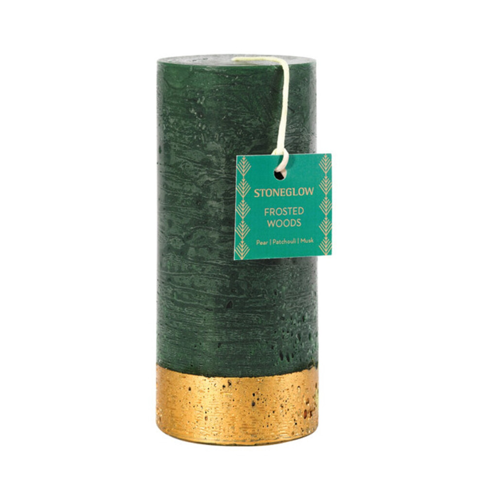 Stoneglow Candles Scented Tall Pillar Candle Frosted Woods (Pear Patch