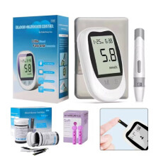 Blood Glucose Monitors Blood Sugar Meter Glucometer Machine Code Free Diabetes Test Kit with 50 Strips Lancets