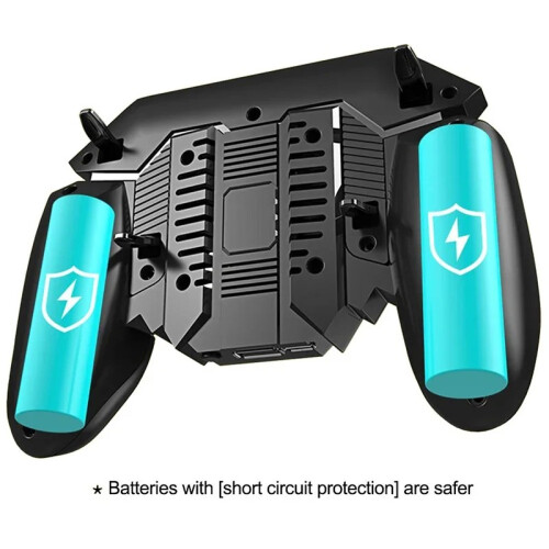 (4000 mAh) AK77 Pubg Mobiele gamecontroller 6 vingers met ventilator Pubg Trigger Gamepad Joystick voor Android 2