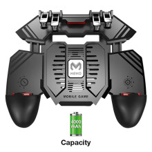 (4000 mAh) AK77 Pubg Mobiele gamecontroller 6 vingers met ventilator Pubg Trigger Gamepad Joystick voor Android
