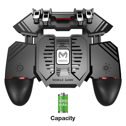 (4000 mAh) AK77 Pubg Mobiele gamecontroller 6 vingers met ventilator Pubg Trigger Gamepad Joystick voor Android