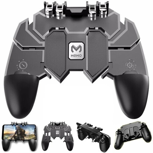(4000 mAh) AK77 Pubg Mobiele gamecontroller 6 vingers met ventilator Pubg Trigger Gamepad Joystick voor Android 1