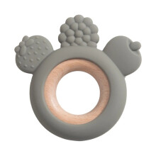 (Fruit salie groen) 1PC Baby Siliconen Houten Bijtring Schattige Beer Baby Care Tandjes Speelgoed