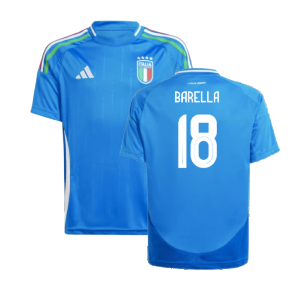 Adidas (Lb) 2024-2025 Italy Home Shirt (Kids) (Barella 18)