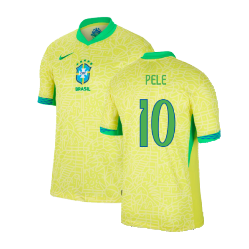 (S) 2024-2025 Brazil Home Dri-Fit ADV Match Shirt (Pele 10)