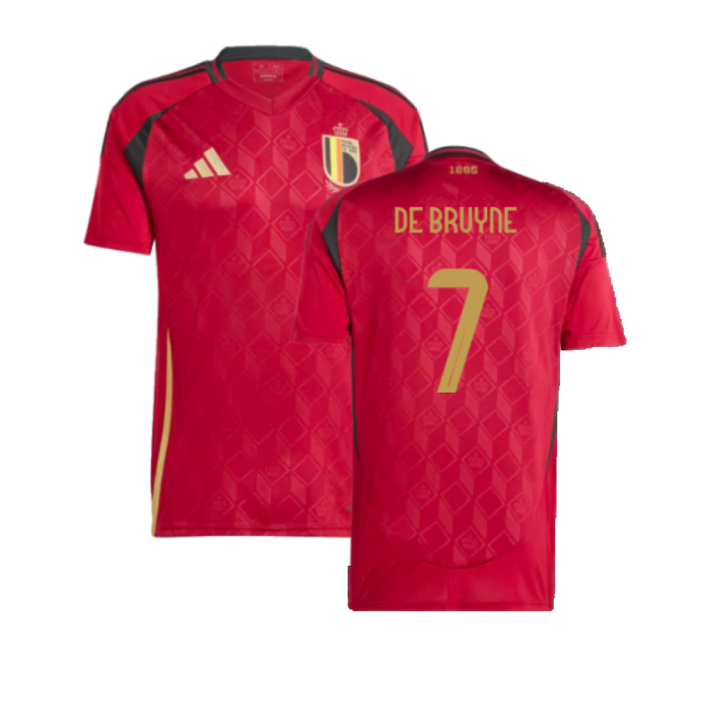 Adidas (L) 2024-2025 Belgium Home Shirt (De Bruyne 7)