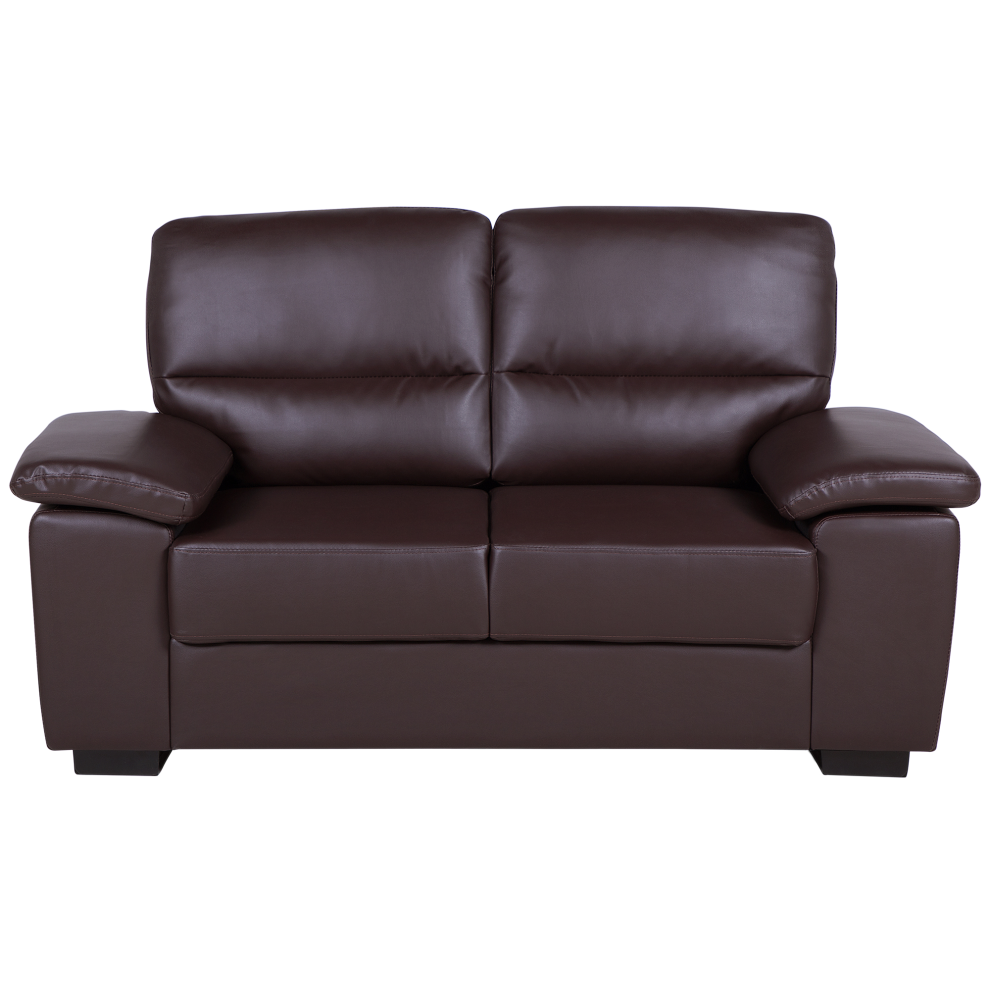 Sofa 2 Seater VOGAR Faux Leather Dark Brown