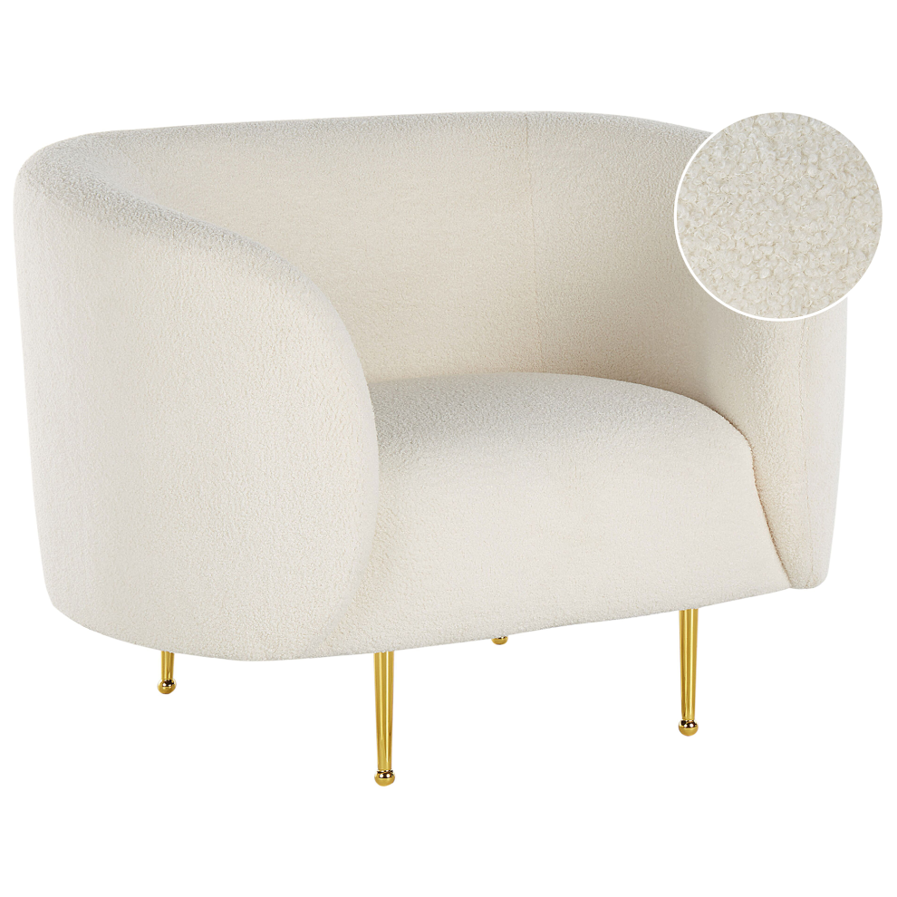Armchair LOEN Boucle White