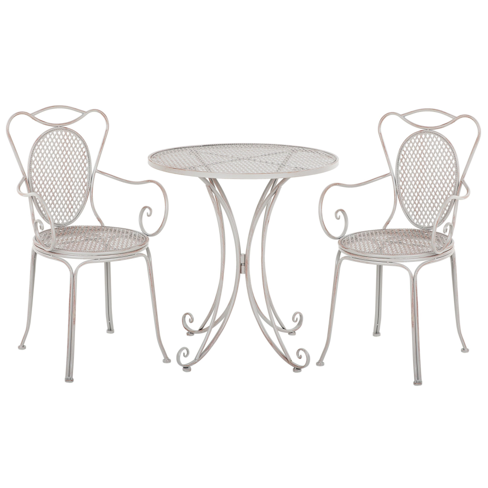 Bistro Set Folding CILENTO Metal Grey
