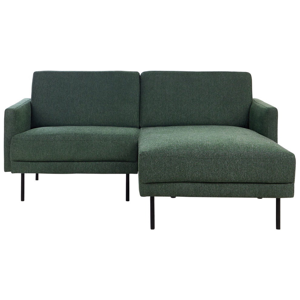 Corner Sofa 2 Seater BREDA Fabric Dark Green Left Hand