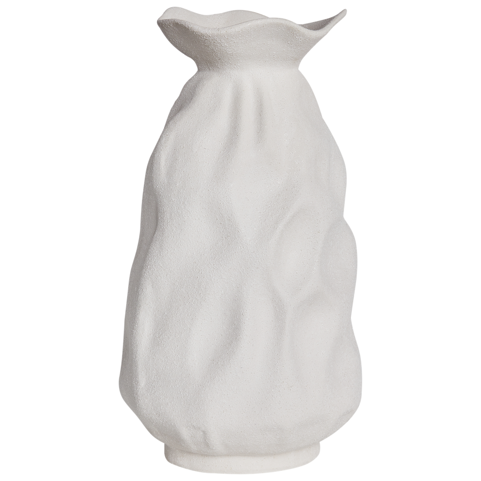Flower Vase CATTAIL Stoneware 40 cm Off-White