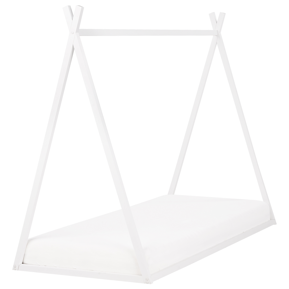 Kids Bed Teepee Pine Wood SAURAT 90 x 200 cm (EU Single) White
