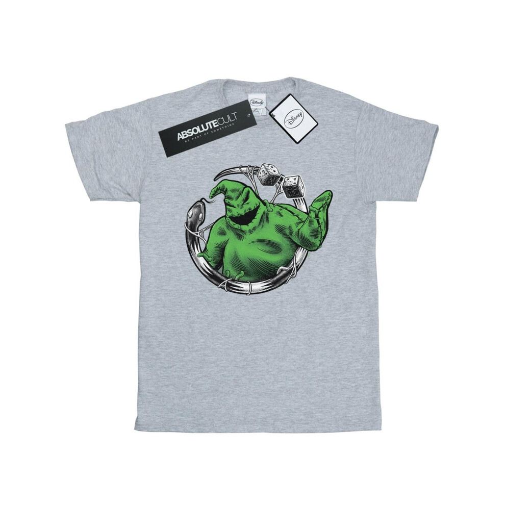 (L, Sports Grey) Disney Mens Nightmare Before Christmas Roll The Dice T-Shirt