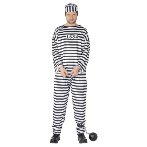 Smiffy's (XL, White) Smiffys Mens Convict Costume