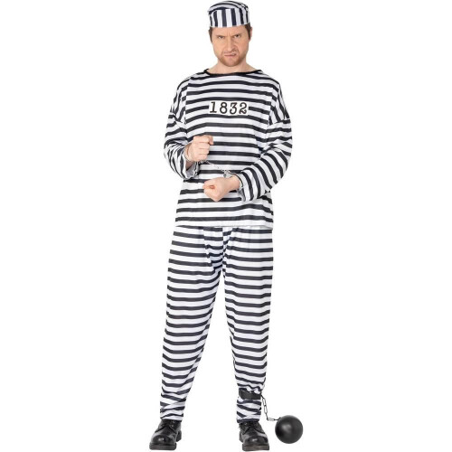 Smiffy's (XL, White) Smiffys Mens Convict Costume 2
