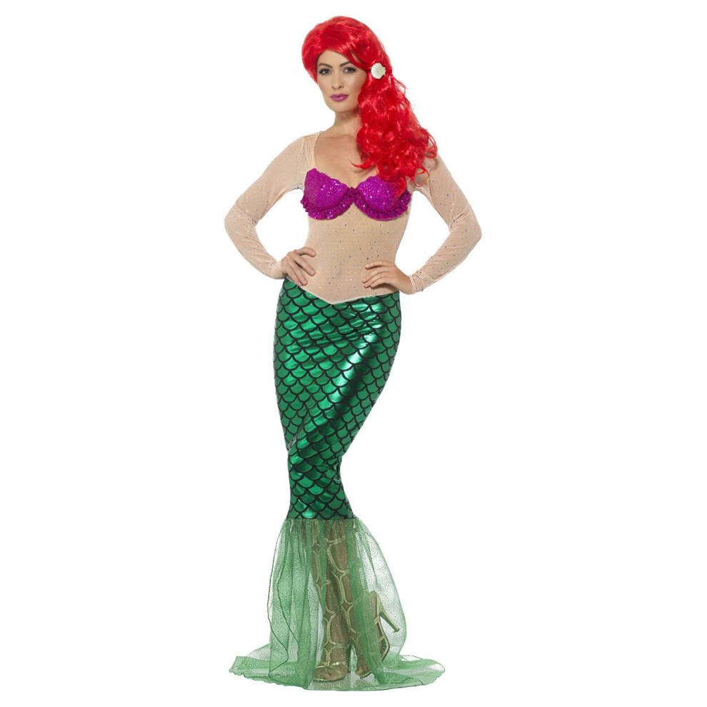 Smiffy's (M, /Nude) Womens/Ladies Deluxe Mermaid Costume Green/Pink
