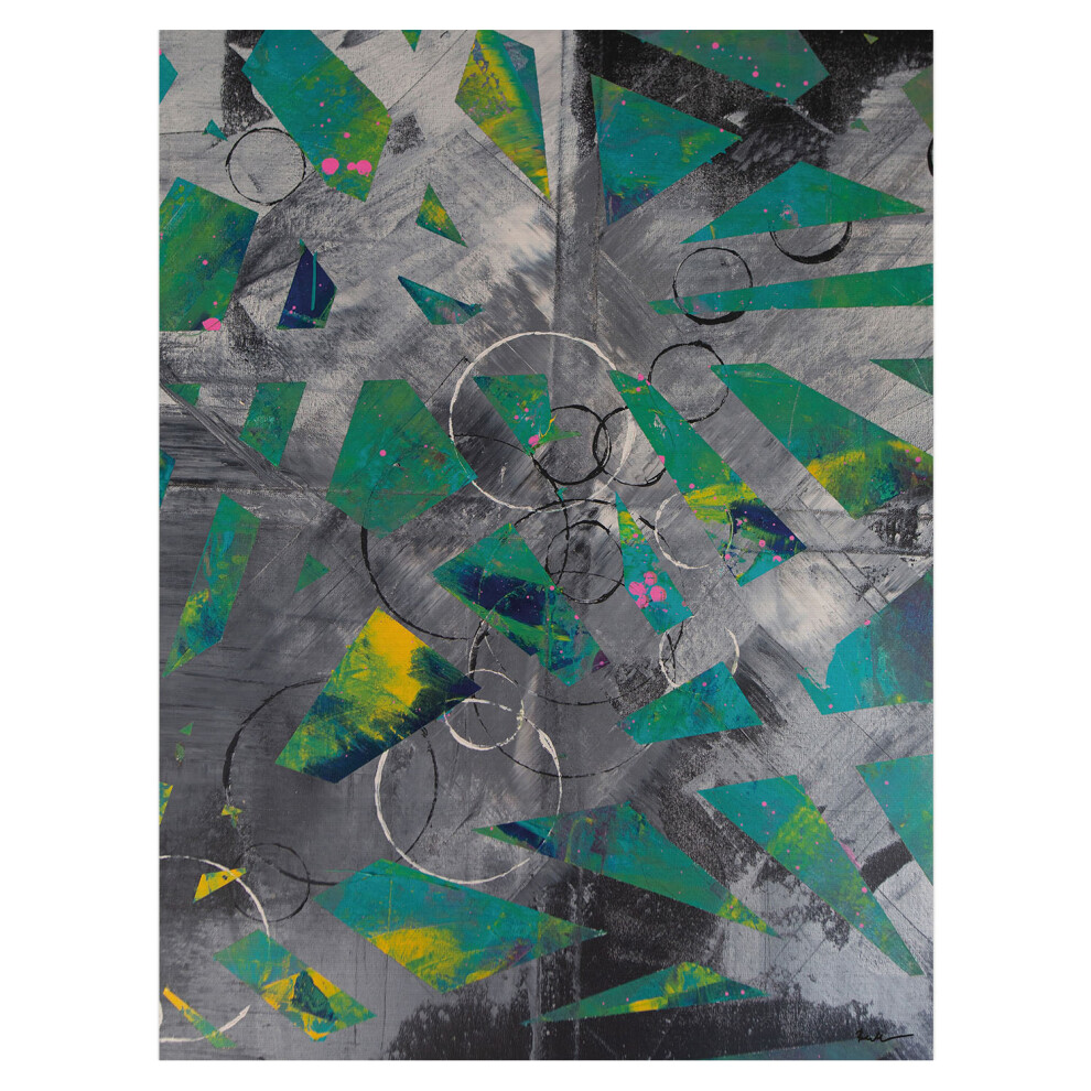 Anna Bernad Greens And Blacks Canvas Print