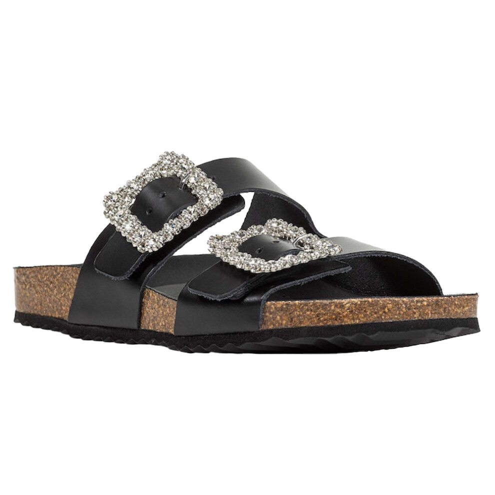 (6 UK, Black) Geox Womens/Ladies D Brionia R Grain Leather Sandals