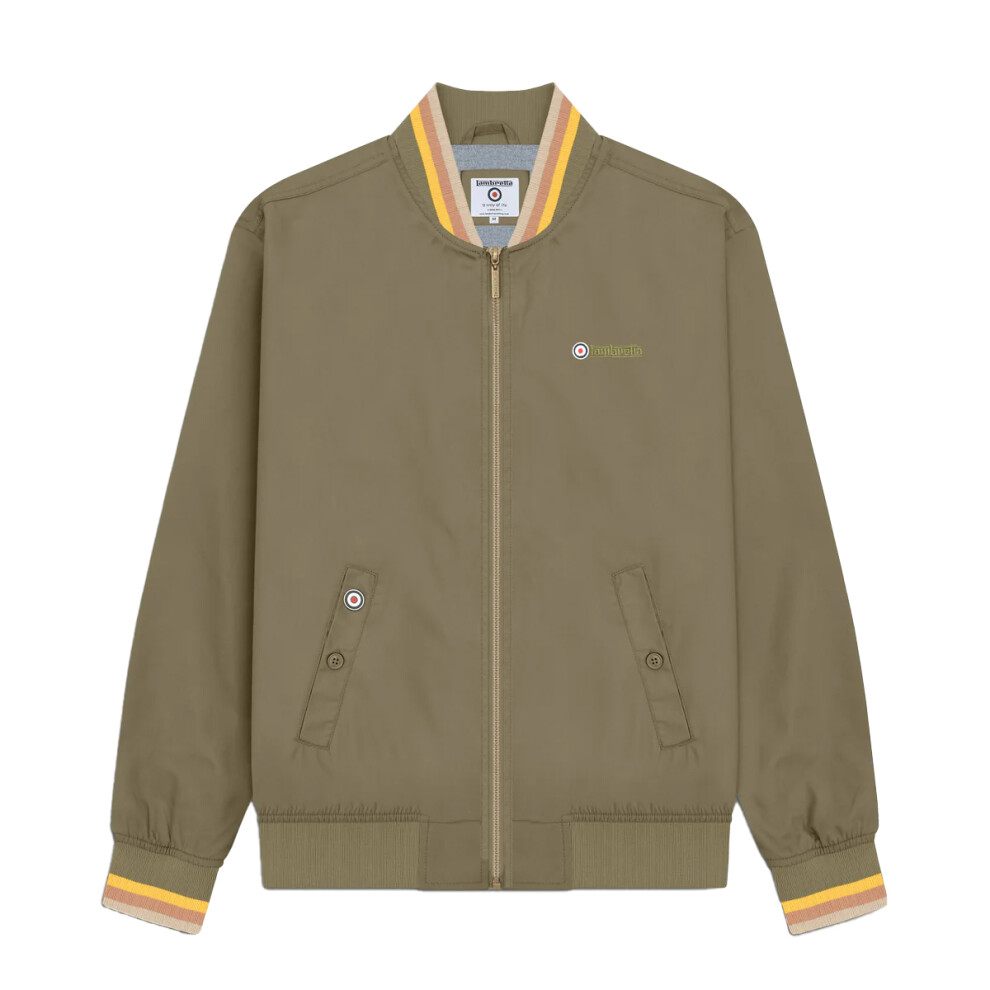 (S, Gold/Tobacco/Cream/Khaki) Lambretta Mens Monkey Triple Tipped Jacket