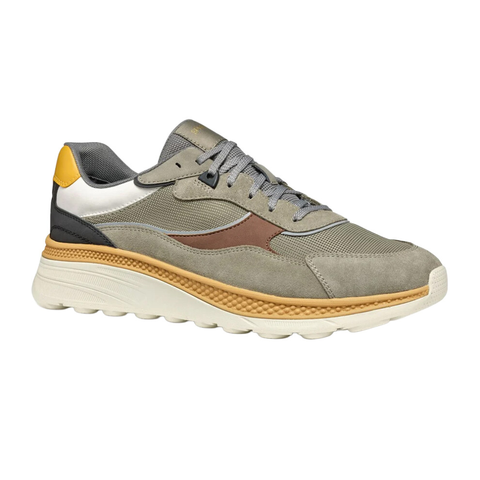 (7 UK, Sage/Brown) Geox Mens U Spherica Actif X1 Suede Trainers