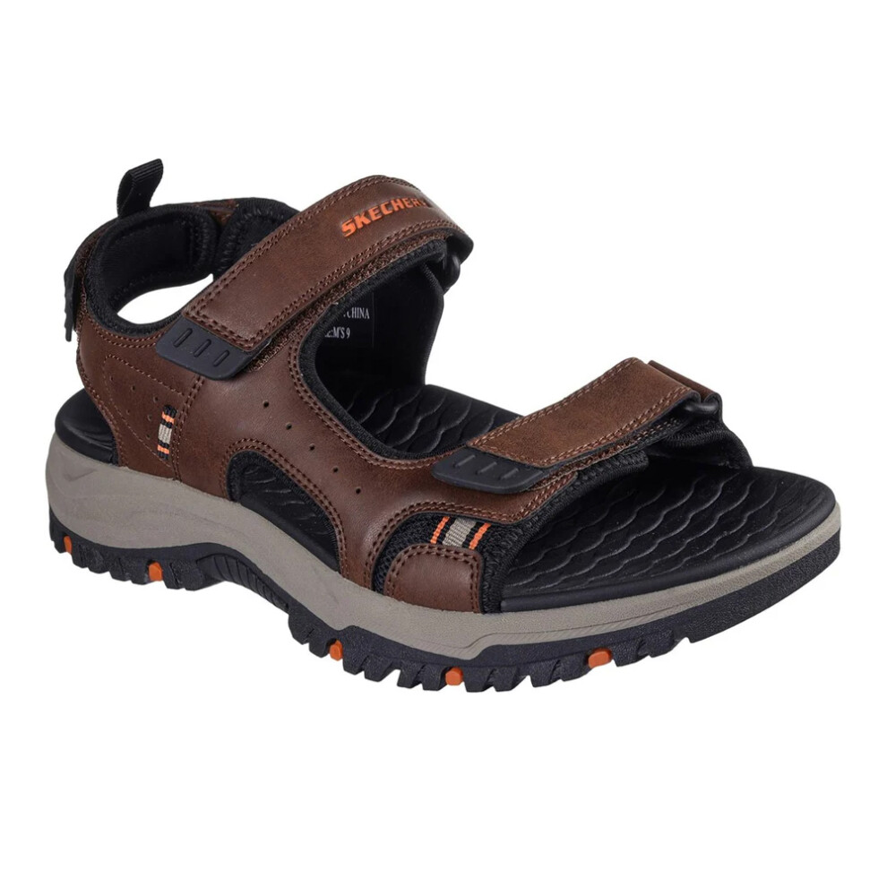 (6 UK, Brown/Black) Skechers Mens Prewitt Rigdon Sandals
