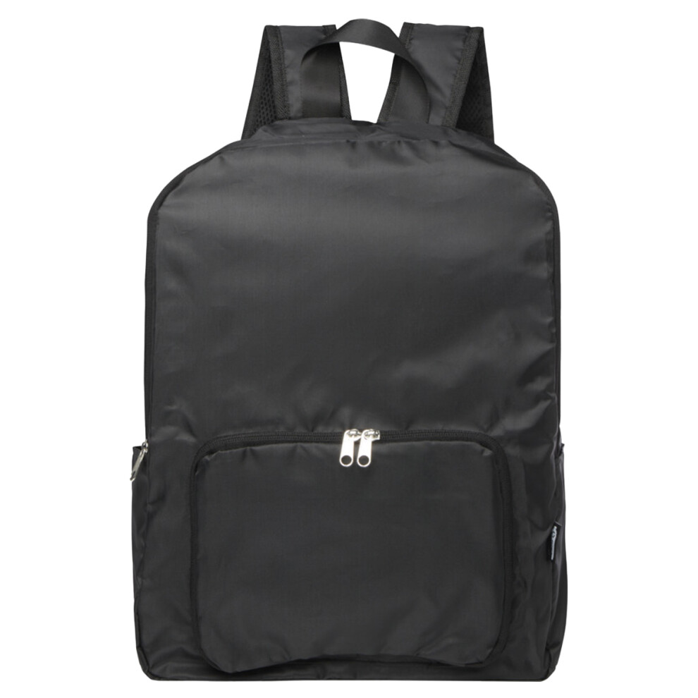 Floso Unisex Black (One Size, Solid ) Rpet Foldable 15L Backpack