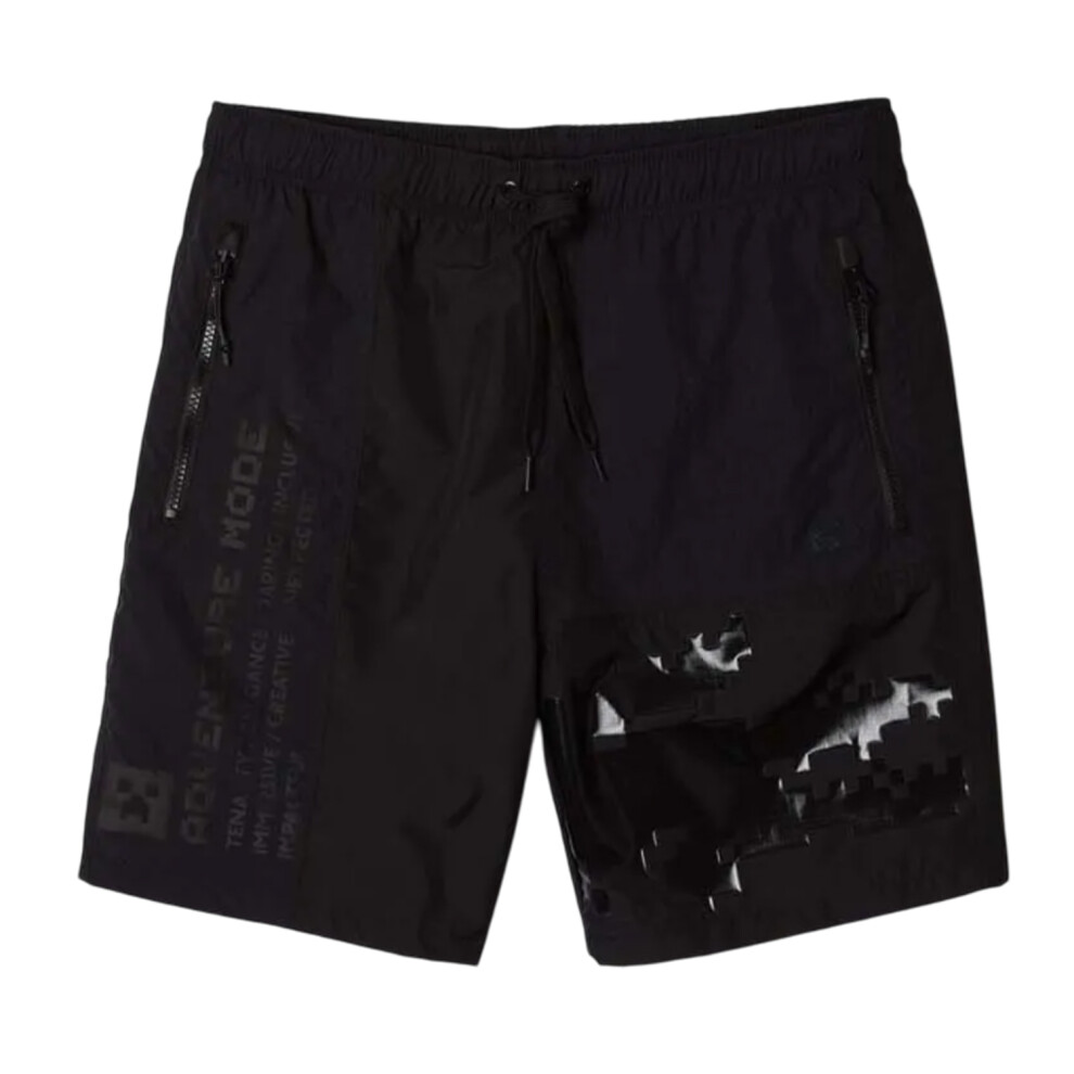 (S, Black) Lacoste Unisex Adult Bermuda Nylon Minecraft Shorts