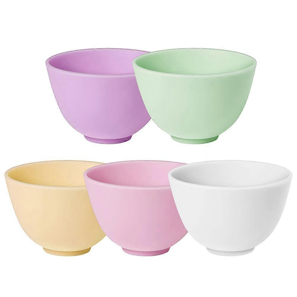 (As show, One size) 5Pcs Facial Mask Mixing Bowls DIY Mask Bowls Household Silicone Bowls Silicone Condiment Bowls