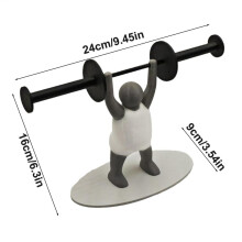 (Black white gray) Weightlifting Sculpture Toilet Paper Holder 3D-Printed Men Toilet Creative Tissue Roll Rack For Bedroom