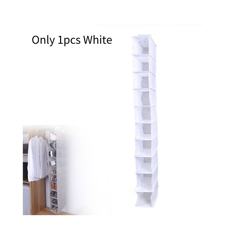 10 sheels blanc étagère tissu suspendu sac armoire rangement organiser boîte couverture