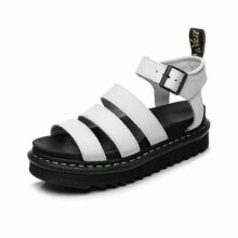 (UK6EU38,White)Womens Chunky Sandals Thick Sole Strappy Block Flatforms Shoes Summer New Size