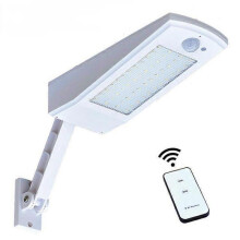 (White with remote control,Warm light)Solar Light Outdoor Lighting Sensor Wall Light Adjustable Angle LED