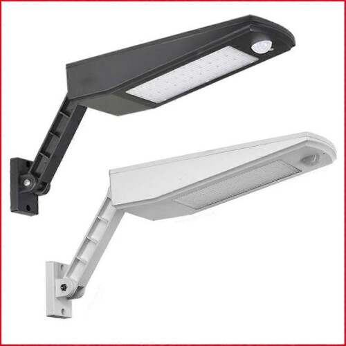 (White with remote control,Warm light)Solar Light Outdoor Lighting Sensor Wall Light Adjustable Angle LED 1