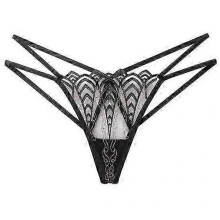 (black)Sexy Women Panties Intimate Seductive Multi Straps Embroidery Women G-string For Sleeping