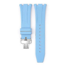 (Light Blue)For Audemars Piguet Royal Oak 15500/15400 Silver Butterfly Clasp Strap 26mm