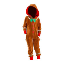 (Kids and 150,Brown)Christmas Gingerbread Costume Hooded Suit Bodysuit For Party Favors Supplies Kids And 100