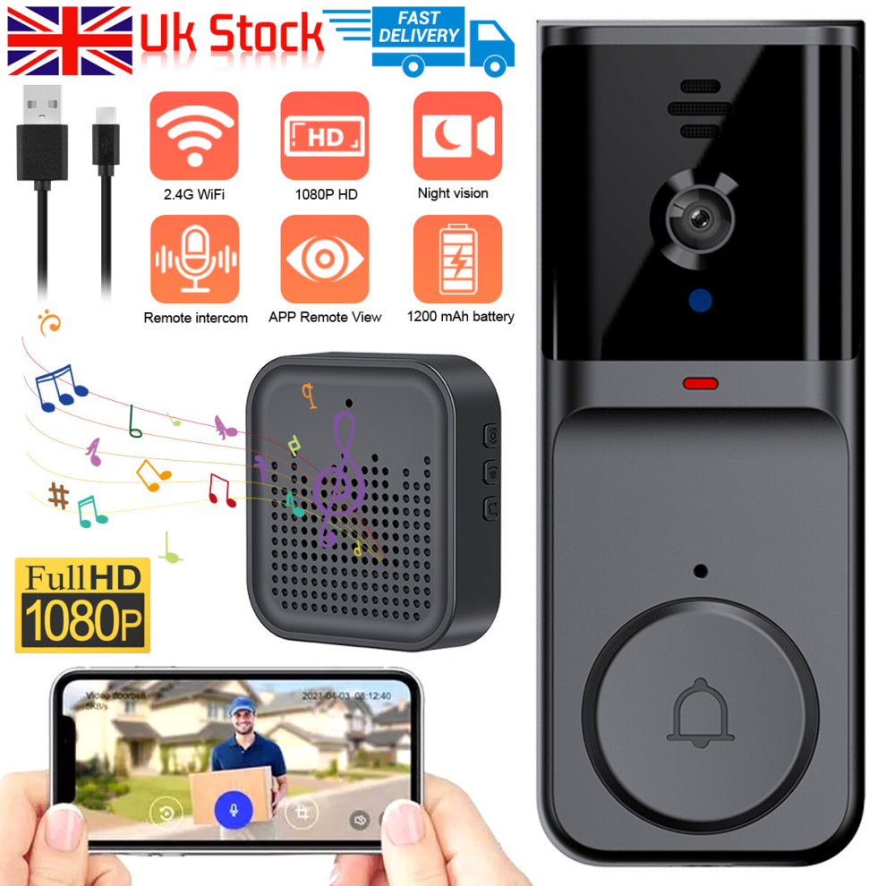Smart WiFi Wireless Video Doorbell Security Streaming Camera Door Bell