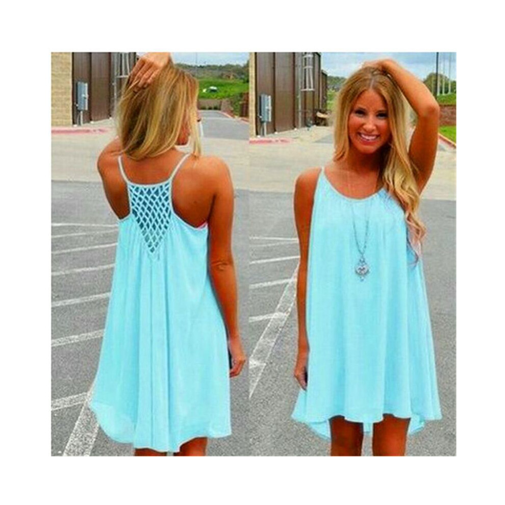 (Blue,2XL)Maillot de bain bohème femme été plage vêtement bikini couverture femme balançoire robe soleil