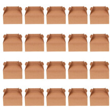 (As show, One size) 20 Pcs Decorative Gift Boxes Dessert Box Handle Small Cake Box Cupcake Carrier Bakery Take Out Containers