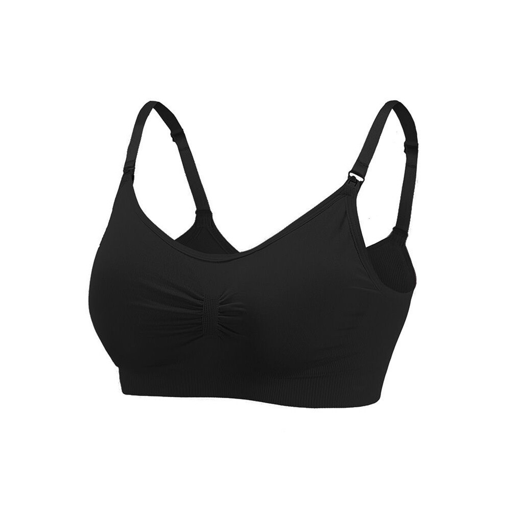 (Black,M)Soutien gorge allaitement maternité sans couture grossesse sans fil allaitement lingerie rassemblée