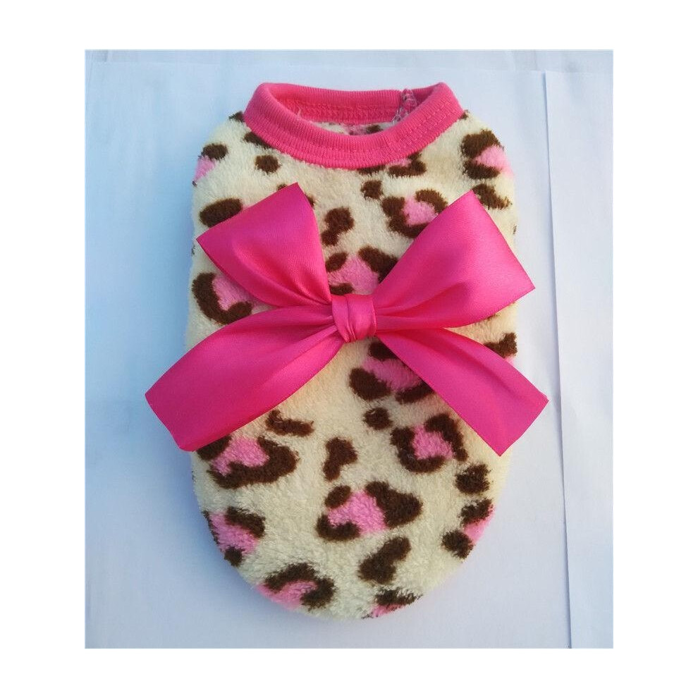(Pink,XS)Peluche imprimée léopard vêtement animal déguisement chien Noël vacances vêtements mignon
