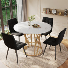 White with Metal Leg (1 piece), Kitchen Table, Sturdy Metal Frame