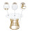 White with Metal Leg (1 piece), Kitchen Table, Sturdy Metal Frame 4