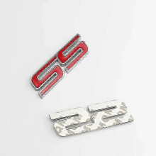 (Black)3d Metal Black White Red Logo Ss Emblem Car Fender Badge Trunk Decal For Chevrolet Camaro Ss Sticker Accessories