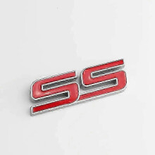 (Red)3d Metal Black White Red Logo Ss Emblem Car Fender Badge Trunk Decal For Chevrolet Camaro Ss Sticker Accessories