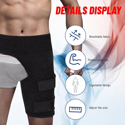 Hip Support for Women Men, Hip Brace for Sciatica Relief and Pulled Groin 2
